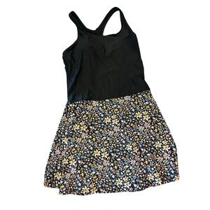 Floral Print Dress with Black Top